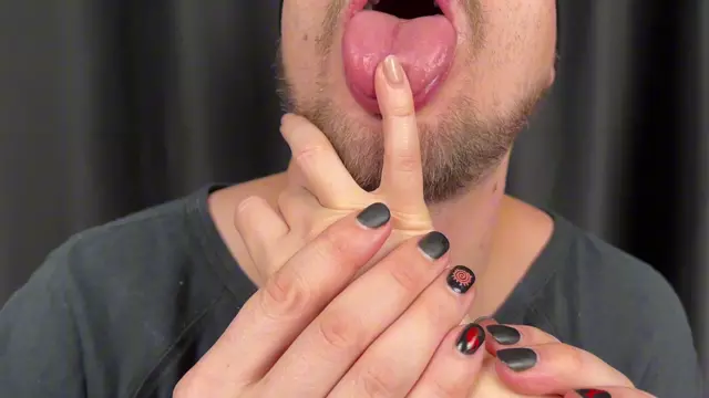 Poster: MOMMY HOUSE - Finger Fucking Mouth - Biting Finger, Male Bigtongue